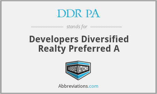 DDR PA - Developers Diversified Realty Preferred A